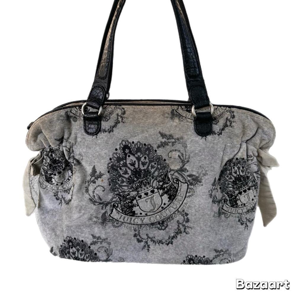 Juicy couture gray & black tote bag